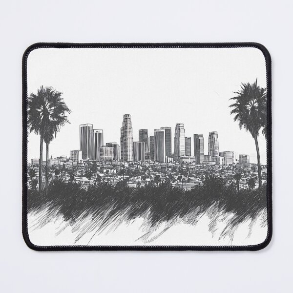 Item preview, Los Angeles Skyline in Monochrome Contrast designed and sold by daila70.