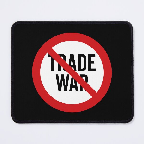 Item preview, NO Trade War / Anti-Trade War Symbol / Against Tariffs (On Black) designed and sold by STUDIO-72.