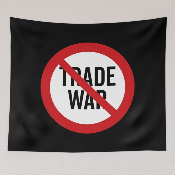 Item preview, NO Trade War / Anti-Trade War Symbol / Against Tariffs (On Black) designed and sold by STUDIO-72.