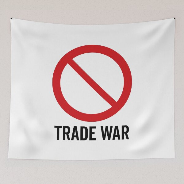 Item preview, NO Trade War / Anti-Trade War Symbol / Against Tariffs V2 (On White) designed and sold by STUDIO-72.