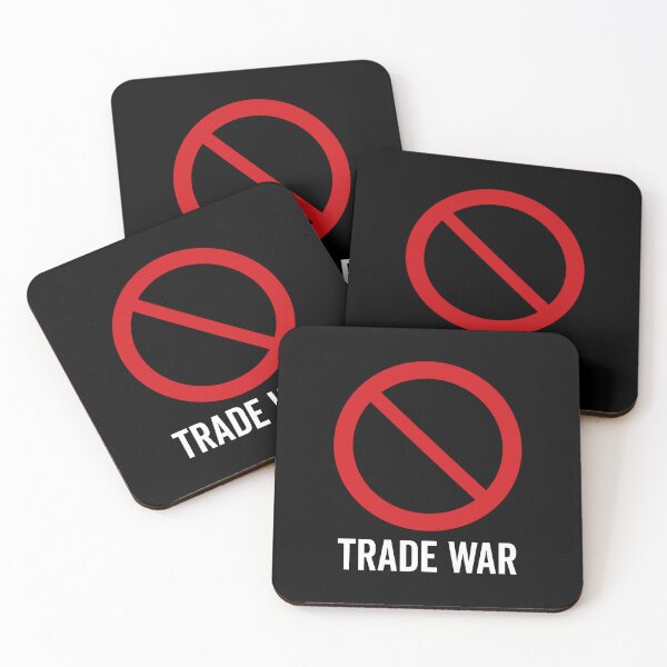 Item preview, NO Trade War / Anti-Trade War Symbol / Against Tariffs V2 (On Black) designed and sold by STUDIO-72.