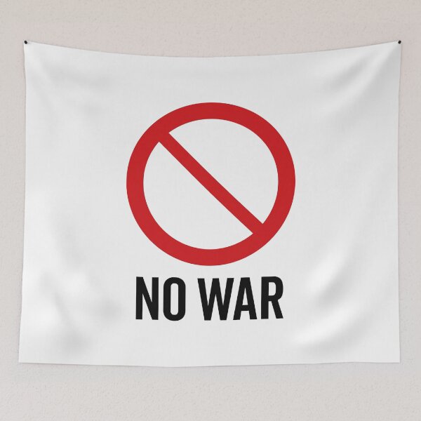 Item preview, NO War / Anti War Symbol / Against War V2 (On White) designed and sold by STUDIO-72.