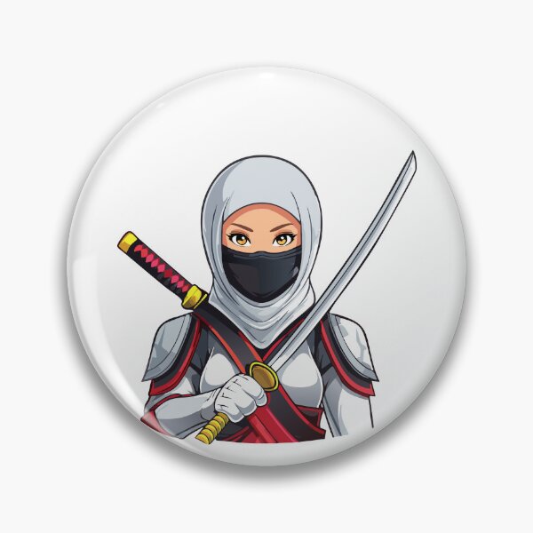 Item preview, Portrait women warrior ninja - assassin - with a black mask on his face covering his face designed and sold by Danler.