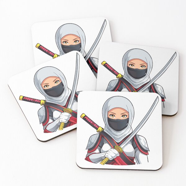 Item preview, Portrait women warrior ninja - assassin - with a black mask on his face covering his face designed and sold by Danler.