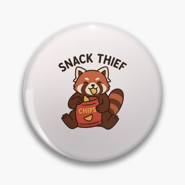 Item preview, Snack Thief – Happy Red Panda with Chips designed and sold by ALITOPRINCE.