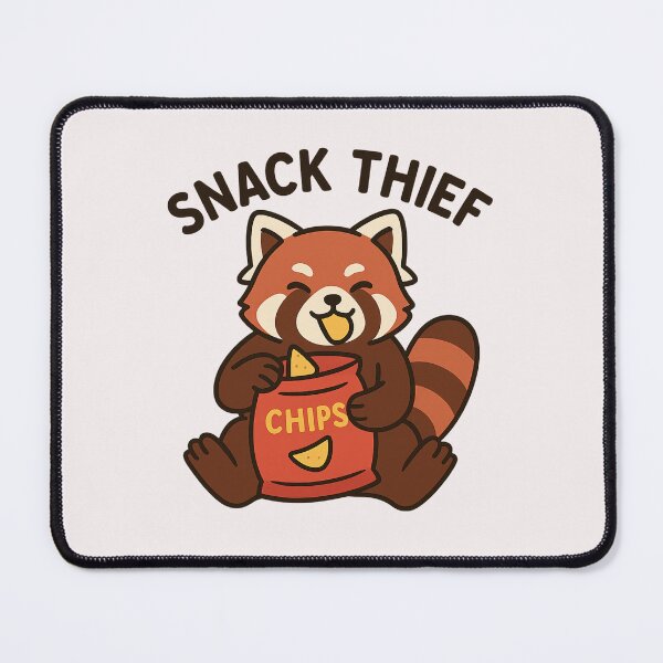Item preview, Snack Thief – Happy Red Panda with Chips designed and sold by ALITOPRINCE.