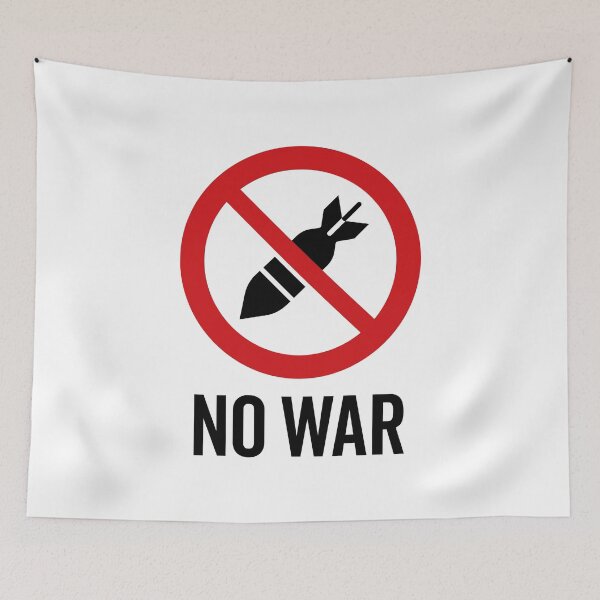 Item preview, NO War / Anti War Symbol / Against War V3 (On White) designed and sold by STUDIO-72.