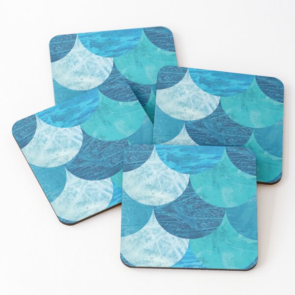 Item preview, Turquoise watercolor mermaid scales designed and sold by Goddessart.
