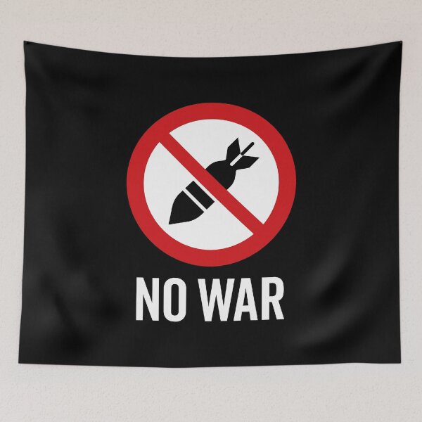 Item preview, NO War / Anti War Symbol / Against War V3 (On Black) designed and sold by STUDIO-72.