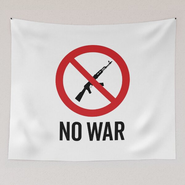 Item preview, NO War / Anti War Symbol / Against War V4 (On White) designed and sold by STUDIO-72.