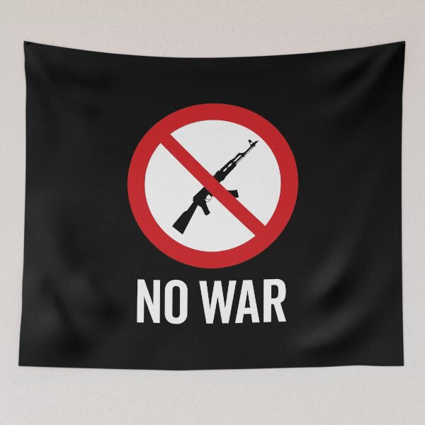 Item preview, NO War / Anti War Symbol / Against War V4 (On Black) designed and sold by STUDIO-72.
