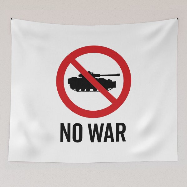 Item preview, NO War / Anti War Symbol / Against War V5 (On White) designed and sold by STUDIO-72.