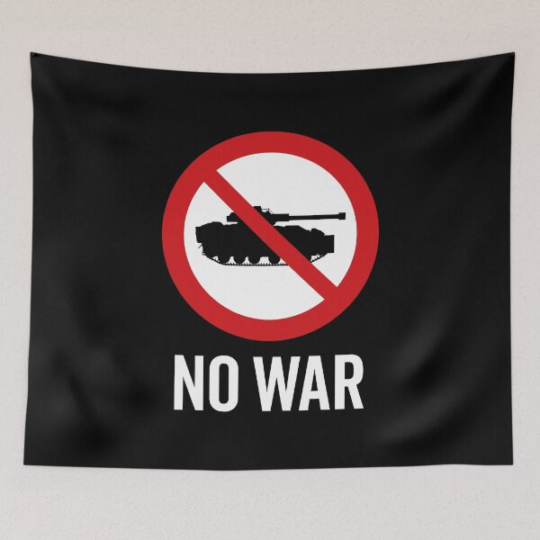 Item preview, NO War / Anti War Symbol / Against War V5 (On Black) designed and sold by STUDIO-72.