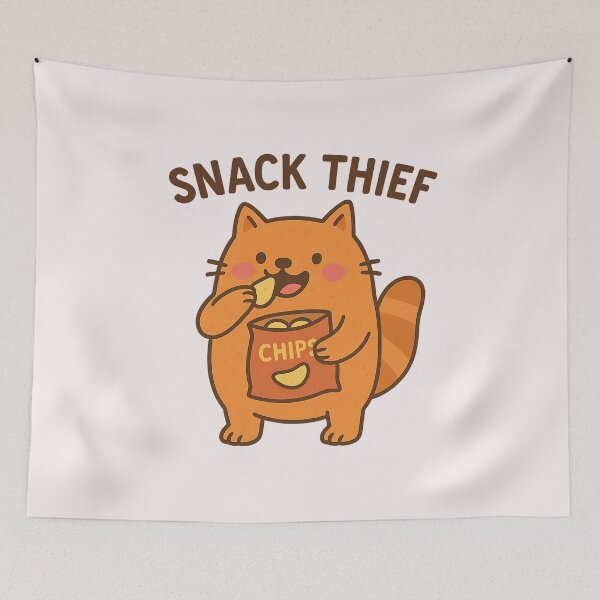 Item preview, Snack Thief – Chunky Orange Cat Edition designed and sold by ALITOPRINCE.