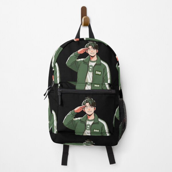 Vista previa del artículo con la obra «Juego del calamar 2 jugadores 388 Saludo militar Kang Dae-ho», diseñado y vendido por plushism.