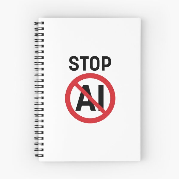 Item preview, Stop AI / Anti-AI Symbol / Ban Artificial Intelligence (On White) designed and sold by STUDIO-72.