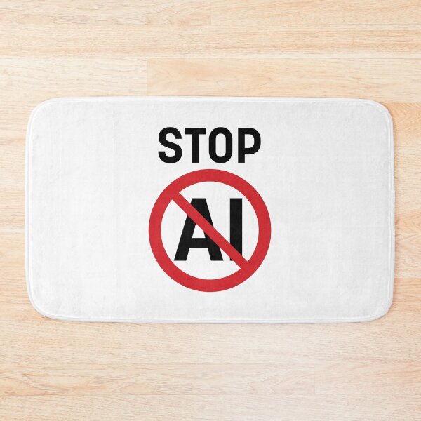 Item preview, Stop AI / Anti-AI Symbol / Ban Artificial Intelligence (On White) designed and sold by STUDIO-72.