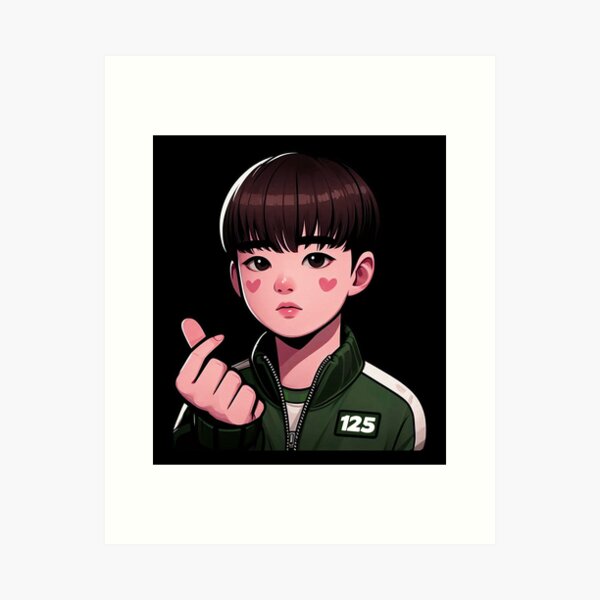 Item preview, Squid Game 2 Player 125 Park Min-su Korean Finger Heart designed and sold by plushism.
