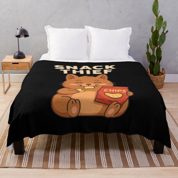 Item preview, Snack Thief – Happy Hamster with Chips designed and sold by ALITOPRINCE.