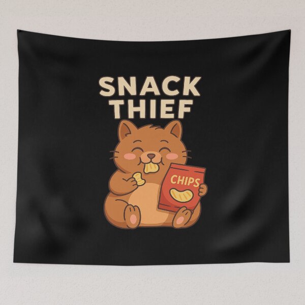 Item preview, Snack Thief – Happy Hamster with Chips designed and sold by ALITOPRINCE.
