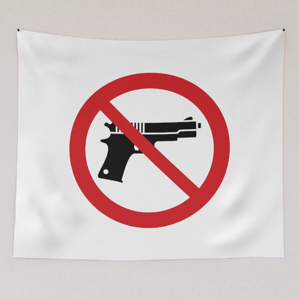 Item preview, No Guns / No Weapons Symbol / No Firearms Sign (On White) designed and sold by STUDIO-72.