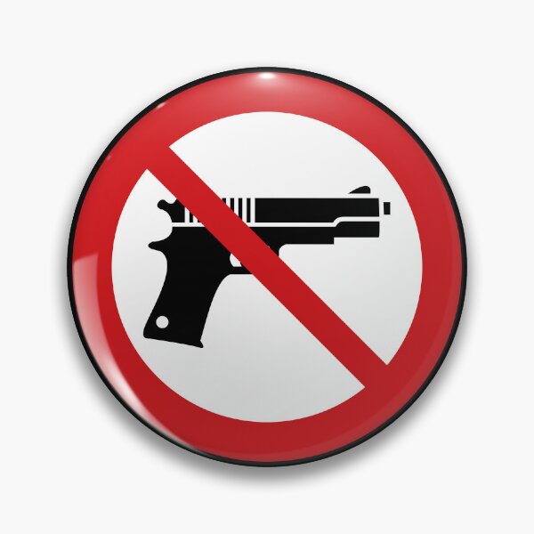Item preview, No Guns / No Weapons Symbol / No Firearms Sign (On Black) designed and sold by STUDIO-72.