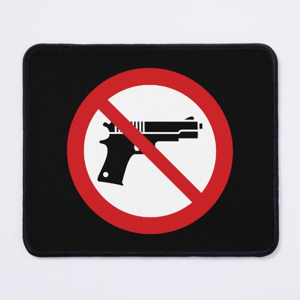 Item preview, No Guns / No Weapons Symbol / No Firearms Sign (On Black) designed and sold by STUDIO-72.