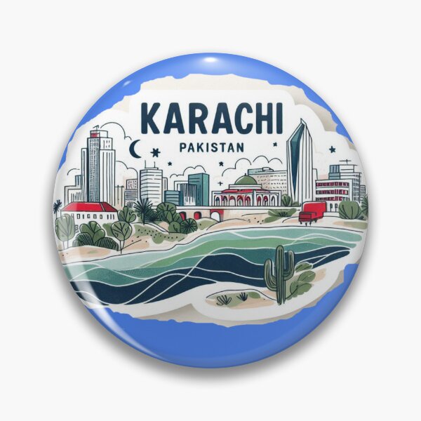 Item preview,  Karachi Pakistan Minimalist Watercolor Cityscape Sticker,   designed and sold by PaintMeWorld.