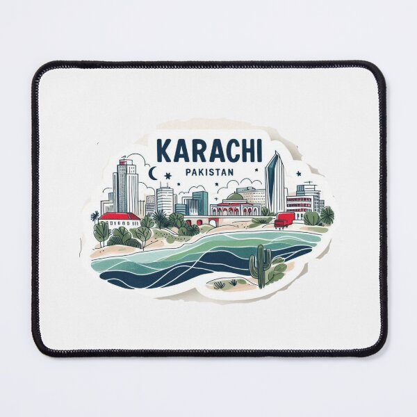 Item preview,  Karachi Pakistan Minimalist Watercolor Cityscape Sticker,   designed and sold by PaintMeWorld.
