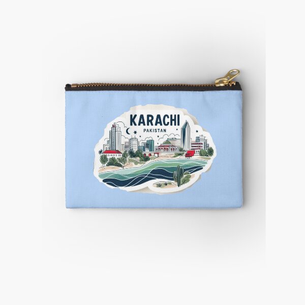Item preview,  Karachi Pakistan Minimalist Watercolor Cityscape Sticker,   designed and sold by PaintMeWorld.