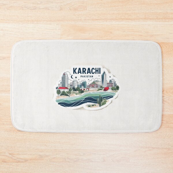 Item preview,  Karachi Pakistan Minimalist Watercolor Cityscape Sticker,   designed and sold by PaintMeWorld.