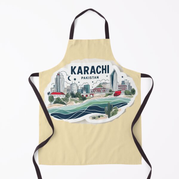 Item preview, Karachi Pakistan Minimalist Watercolor Cityscape Sticker, designed and sold by PaintMeWorld.