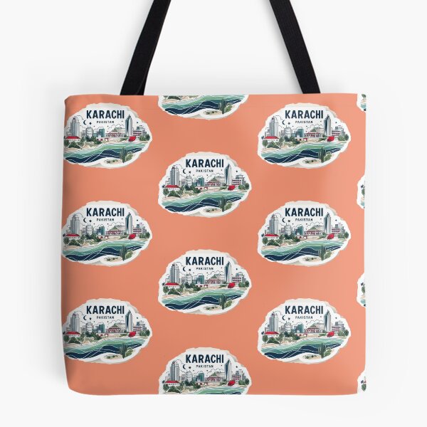 Item preview,  Karachi Pakistan Minimalist Watercolor Cityscape Sticker,   designed and sold by PaintMeWorld.