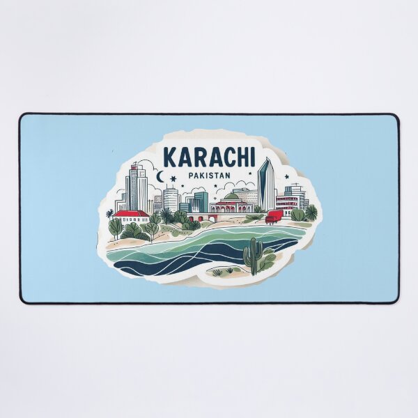 Item preview,  Karachi Pakistan Minimalist Watercolor Cityscape Sticker,   designed and sold by PaintMeWorld.