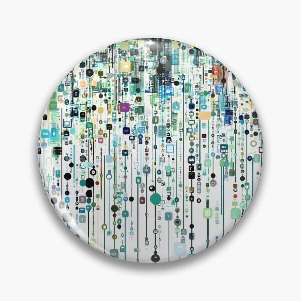 Item preview, Abstract Digital Data Stream with Geometric Shapes Art designed and sold by Chroma Myst.