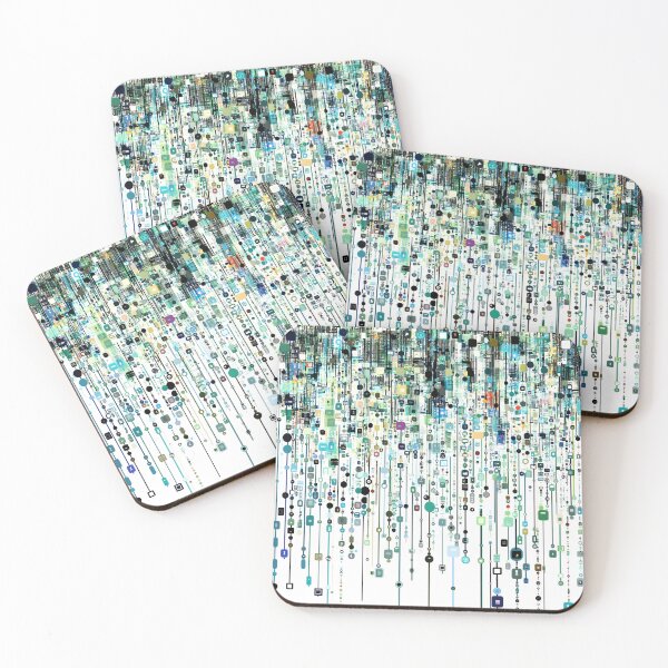 Item preview, Abstract Digital Data Stream with Geometric Shapes Art designed and sold by Chroma Myst.
