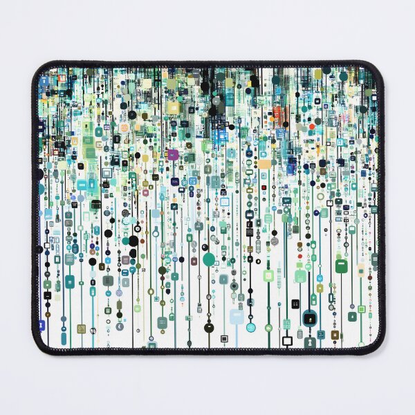Item preview, Abstract Digital Data Stream with Geometric Shapes Art designed and sold by Chroma Myst.