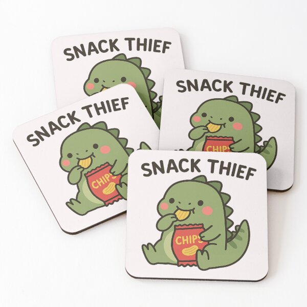 Item preview, Snack Thief – Cute Green Dino Edition designed and sold by ALITOPRINCE.