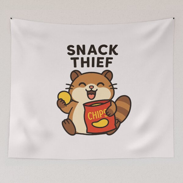 Item preview, Snack Thief – Joyful Hamster with Chips designed and sold by ALITOPRINCE.