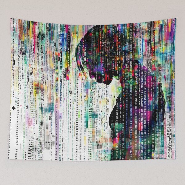 Item preview, Colorful Digital Matrix with Human Silhouette Art designed and sold by Chroma Myst.