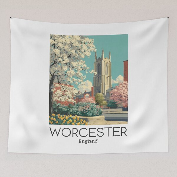 Item preview, A Vintage Travel Art of Worcester - England  designed and sold by GoodOldVintage.