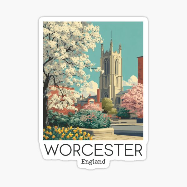 Item preview, A Vintage Travel Art of Worcester - England  designed and sold by GoodOldVintage.