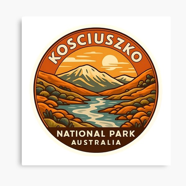 Item preview, Kosciuszko National Park – Retro Australia Travel designed and sold by LoveLabDesign.