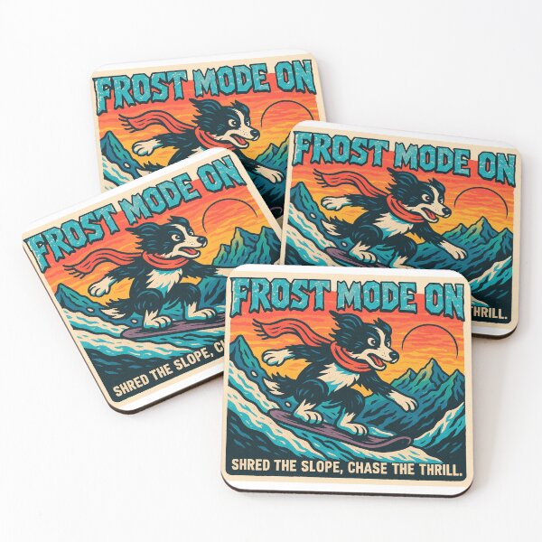 Item preview, FROST MODE ON (Border Collie Snowboard) designed and sold by QuirkBeasts.