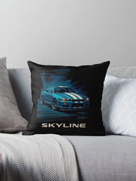 Item preview, Nissan R34 Skyline GT-R – Blue JDM Legend with Racing Stripes  designed and sold by TheArtOfCar.