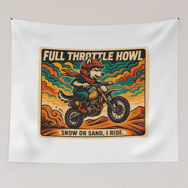 Item preview, FULL THROTTLE HOWL (Husky Motocross) designed and sold by QuirkBeasts.