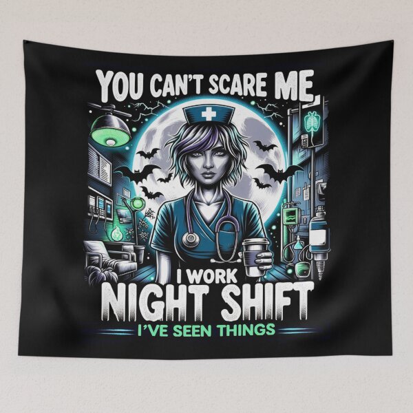 Item preview, I Work Night Shift - Fearless AF Nurse designed and sold by KZbubble.
