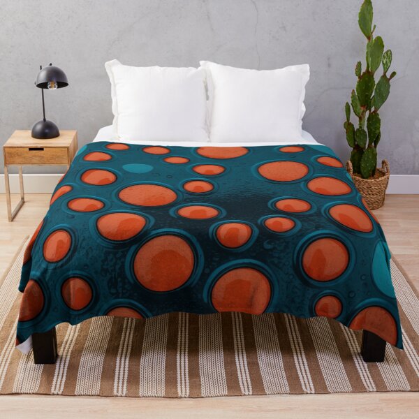 Item preview, Retro Tech Circles Bold Orange & Teal Contrast Design designed and sold by ArtComixHaven.