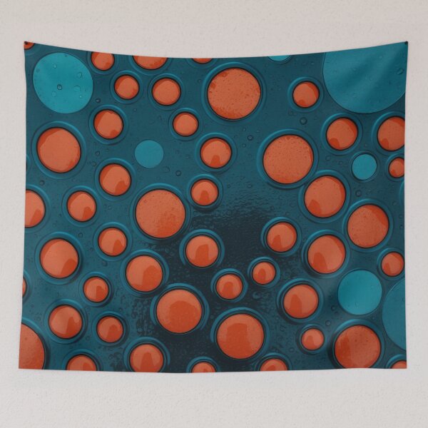 Item preview, Retro Tech Circles Bold Orange & Teal Contrast Design designed and sold by ArtComixHaven.