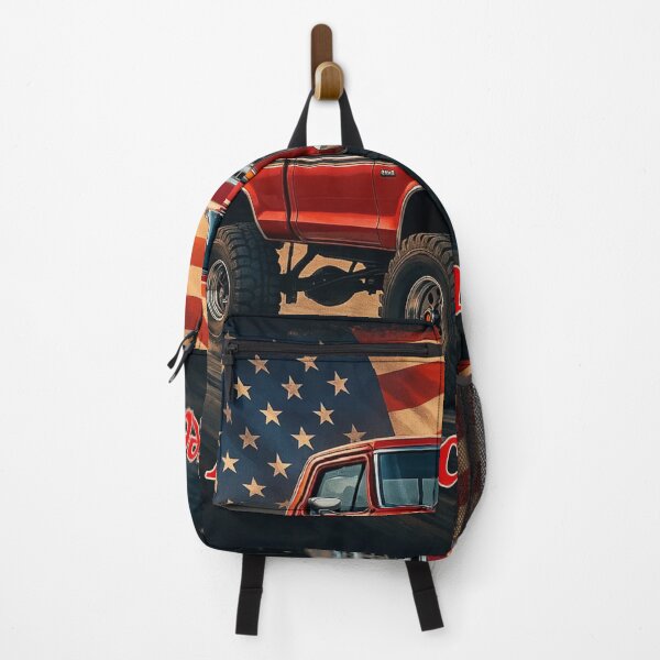 Item preview, American Steel – Classic Red Ford F-150 Pickup with Flag designed and sold by TheArtOfCar.